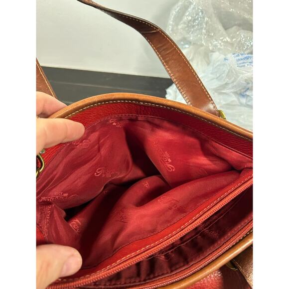 Vintage Fossil Red Pebbled Leather Purse Shoulder Bag - Picture 11 of 13